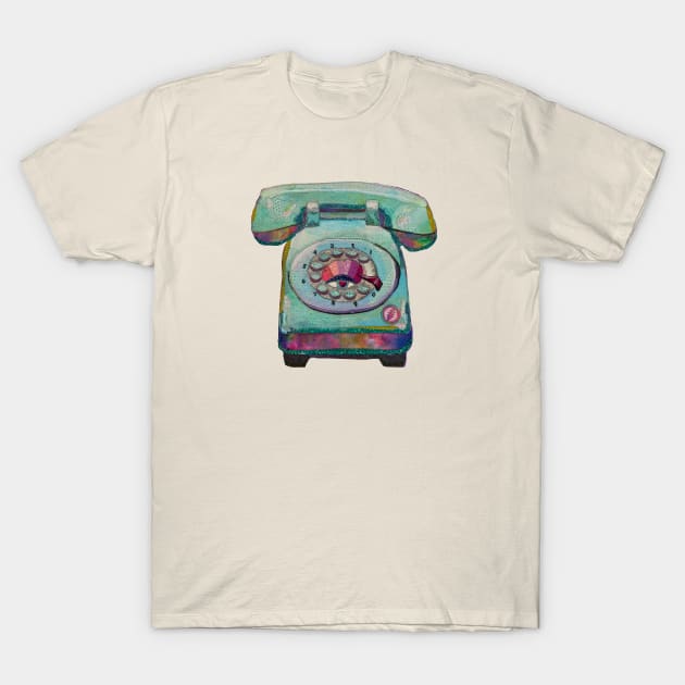 Calling Up Love T-Shirt by karenpaytonart